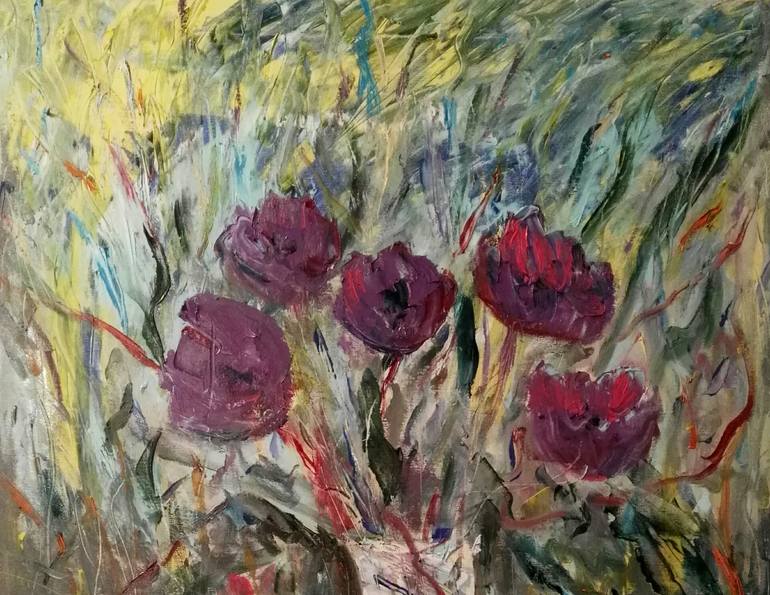 Original Floral Painting by Leo Baxiner