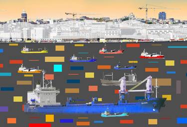 Ships passing through Istanbul - Limited Edition of 10 thumb