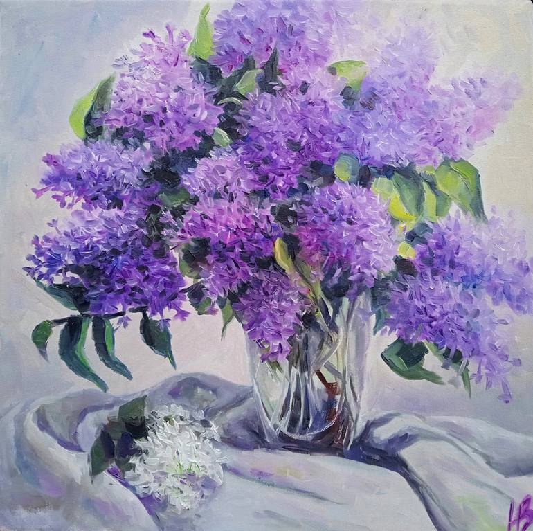 Lilac Tenderness Painting by Nataliya Ishtrikova Artemidy | Saatchi Art