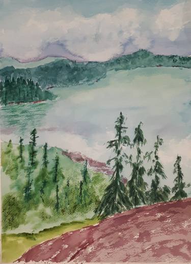 Original Expressionism Landscape Painting by Janet Hendershot