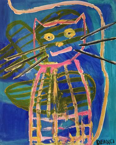 Print of Abstract Expressionism Cats Paintings by Deano Art