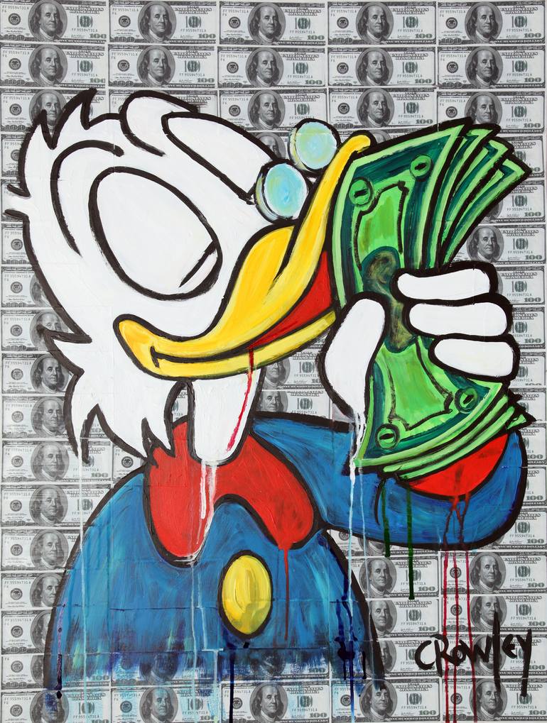 Scrooge McDuck Money Money Money Painting by darren crowley