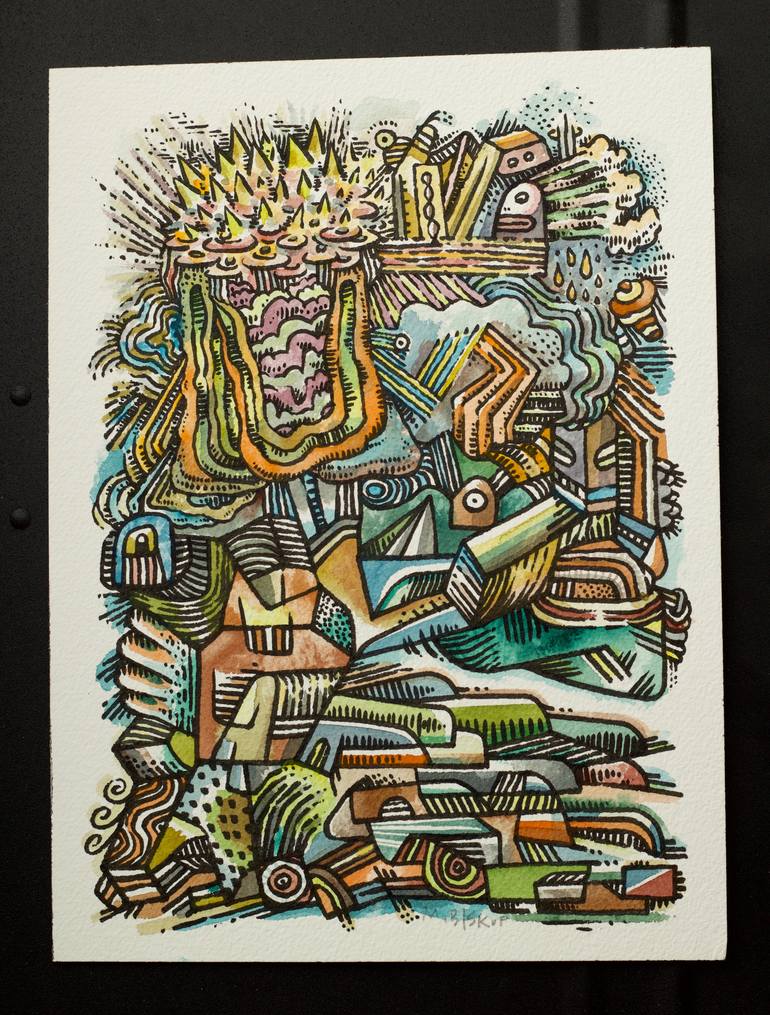 Original Abstract Expressionism Abstract Painting by Mike Biskup