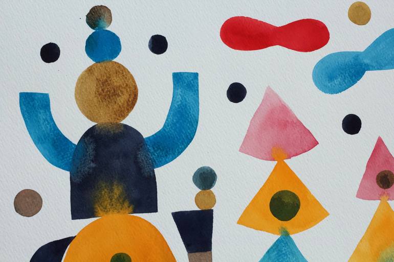 Original Abstract Family Painting by Mike Biskup