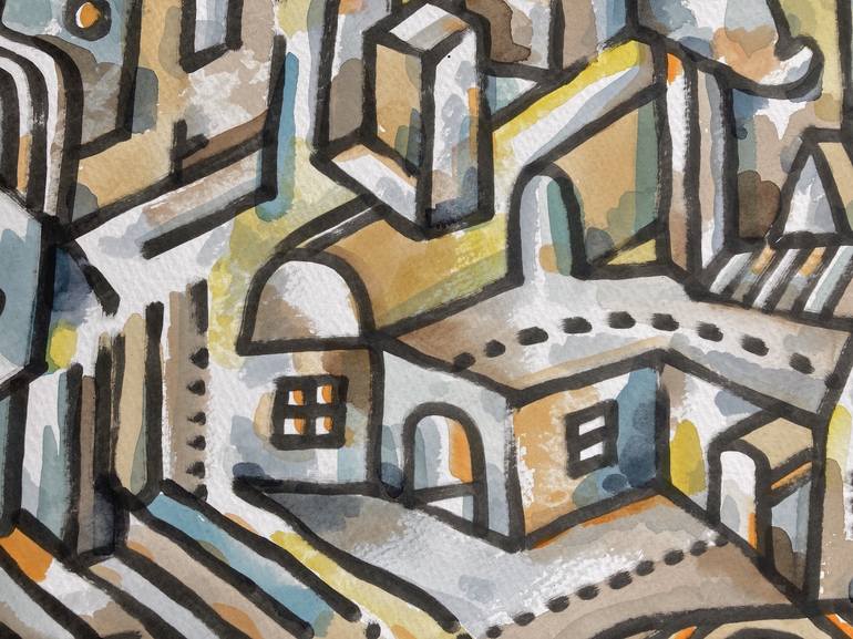 Original Expressionism Architecture Painting by Mike Biskup
