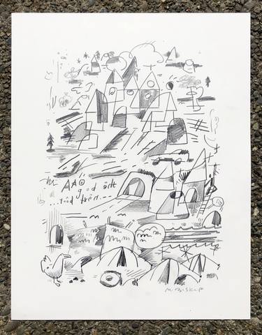 Original Abstract Landscape Drawings by Mike Biskup