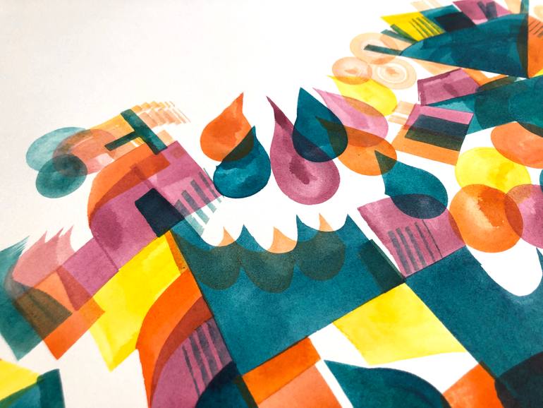 Original Modernism Abstract Painting by Mike Biskup