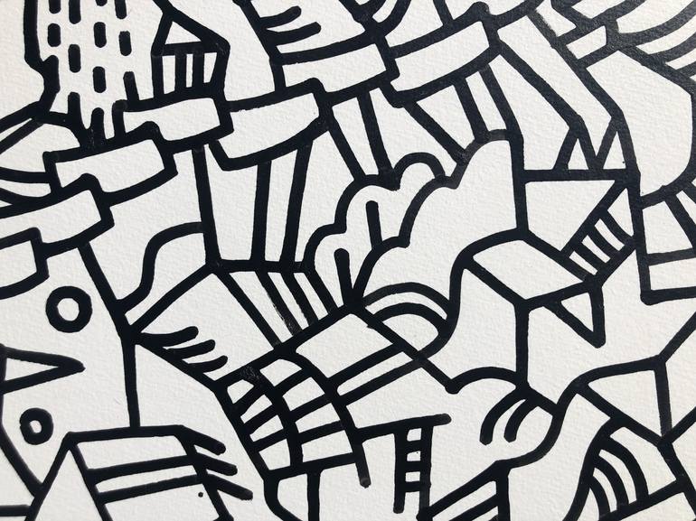 Original Modern Abstract Drawing by Mike Biskup