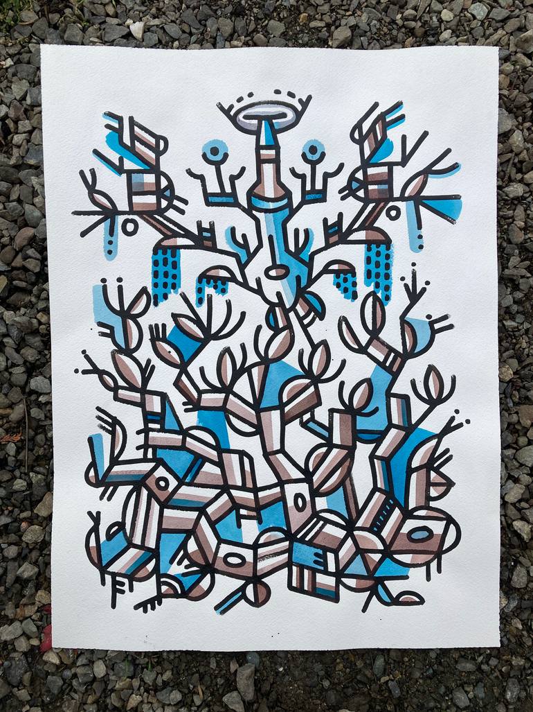 Original Abstract Water Painting by Mike Biskup