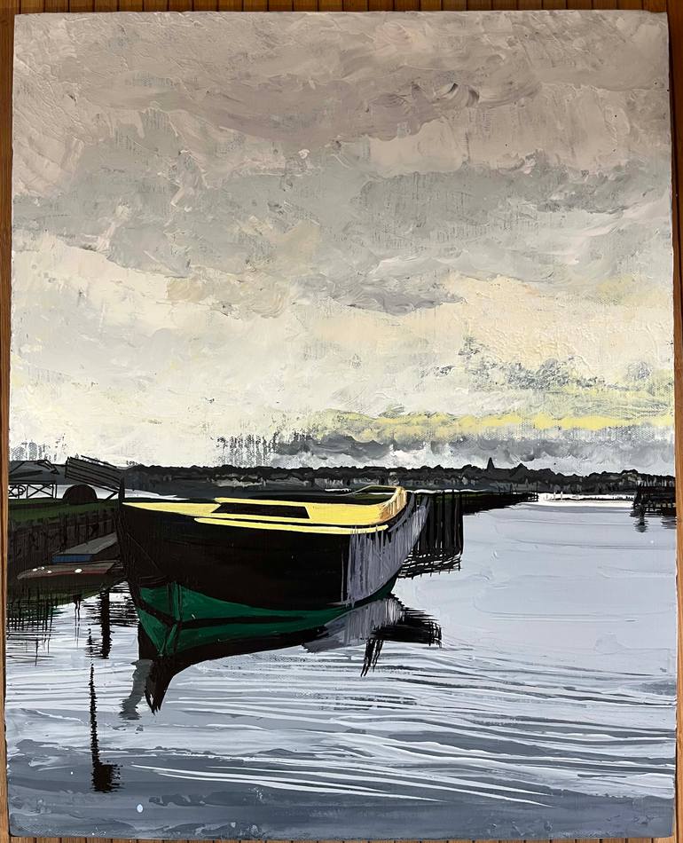 Original Realism Boat Painting by Amy Roberts
