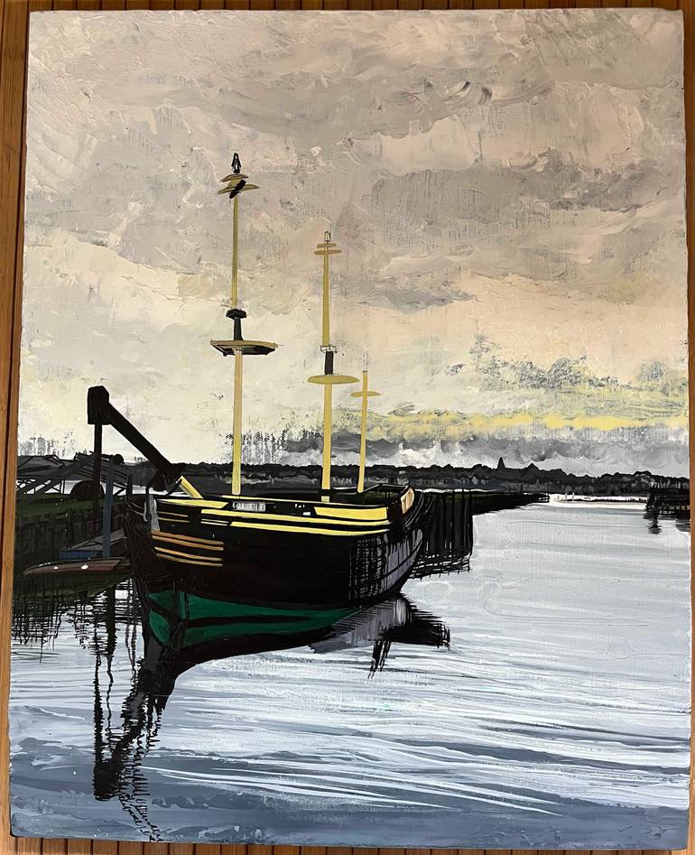 Original Realism Boat Painting by Amy Roberts