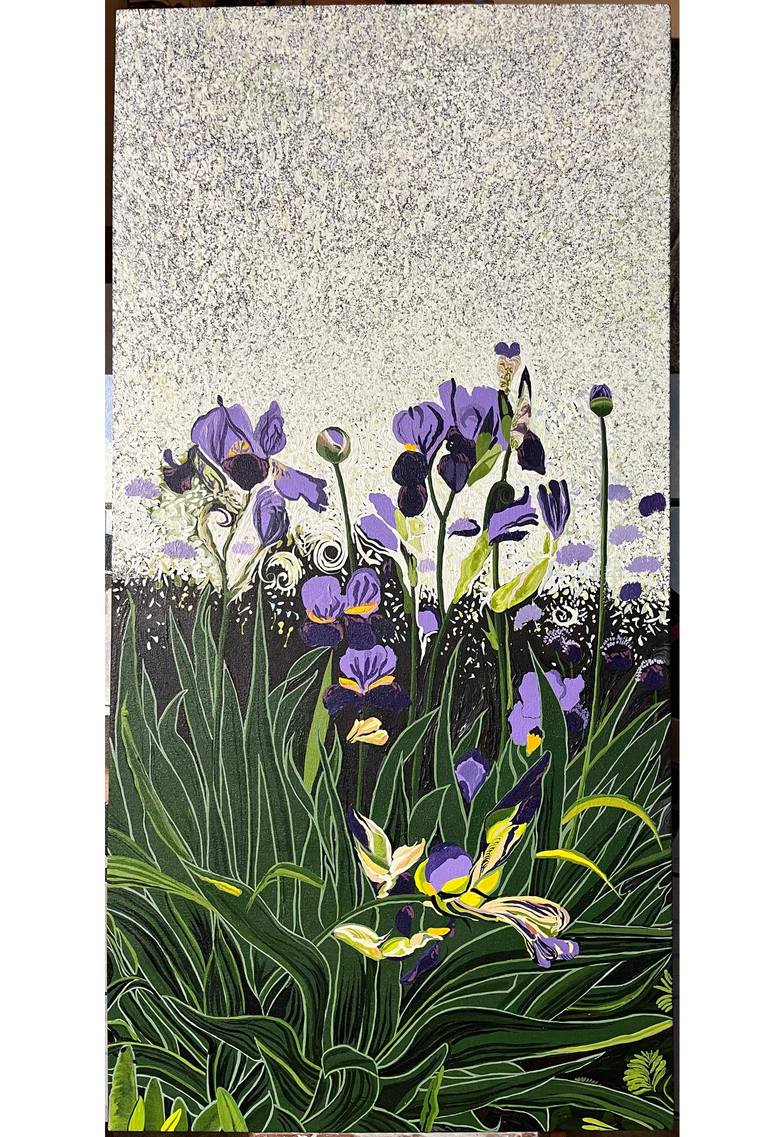 Original Art Deco Garden Painting by Amy Roberts