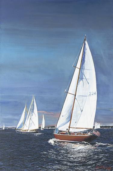 Original Realism Sailboat Paintings by Amy Roberts