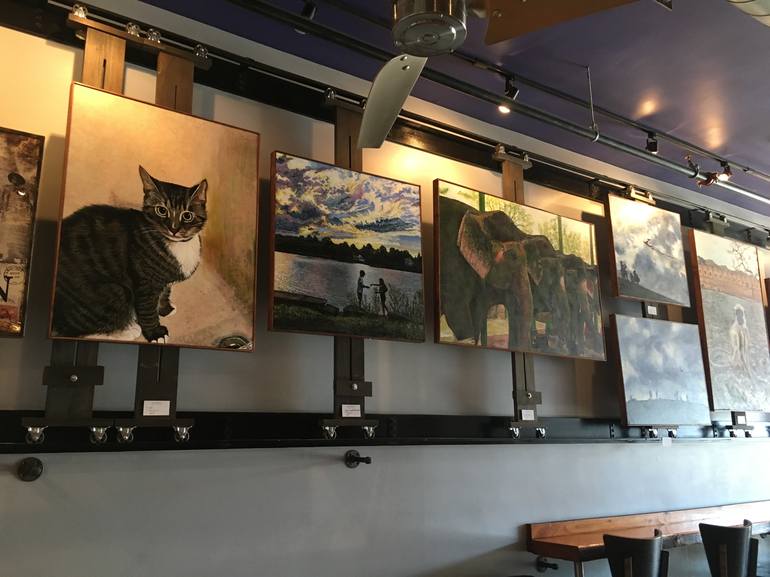 Original Cats Painting by Amy Roberts