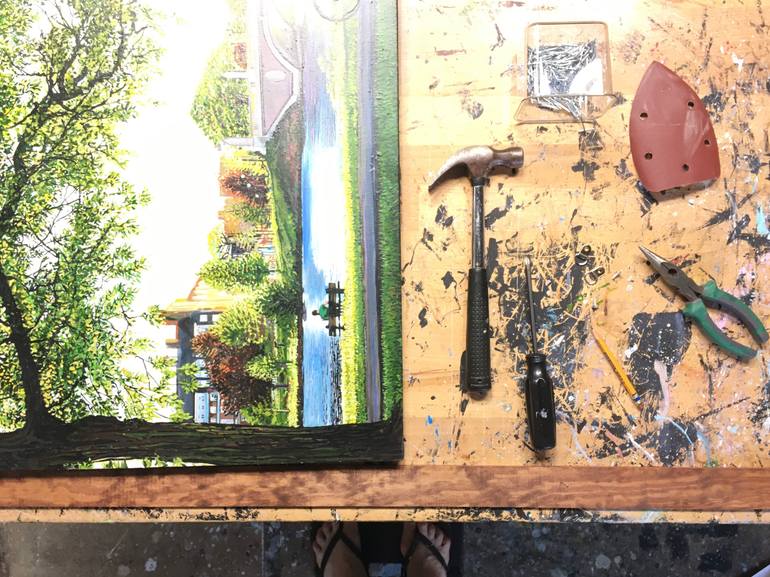 Original Illustration Cities Painting by Amy Roberts