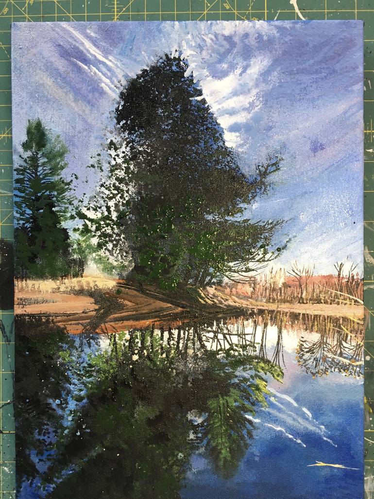 Original Photorealism Tree Painting by Amy Roberts