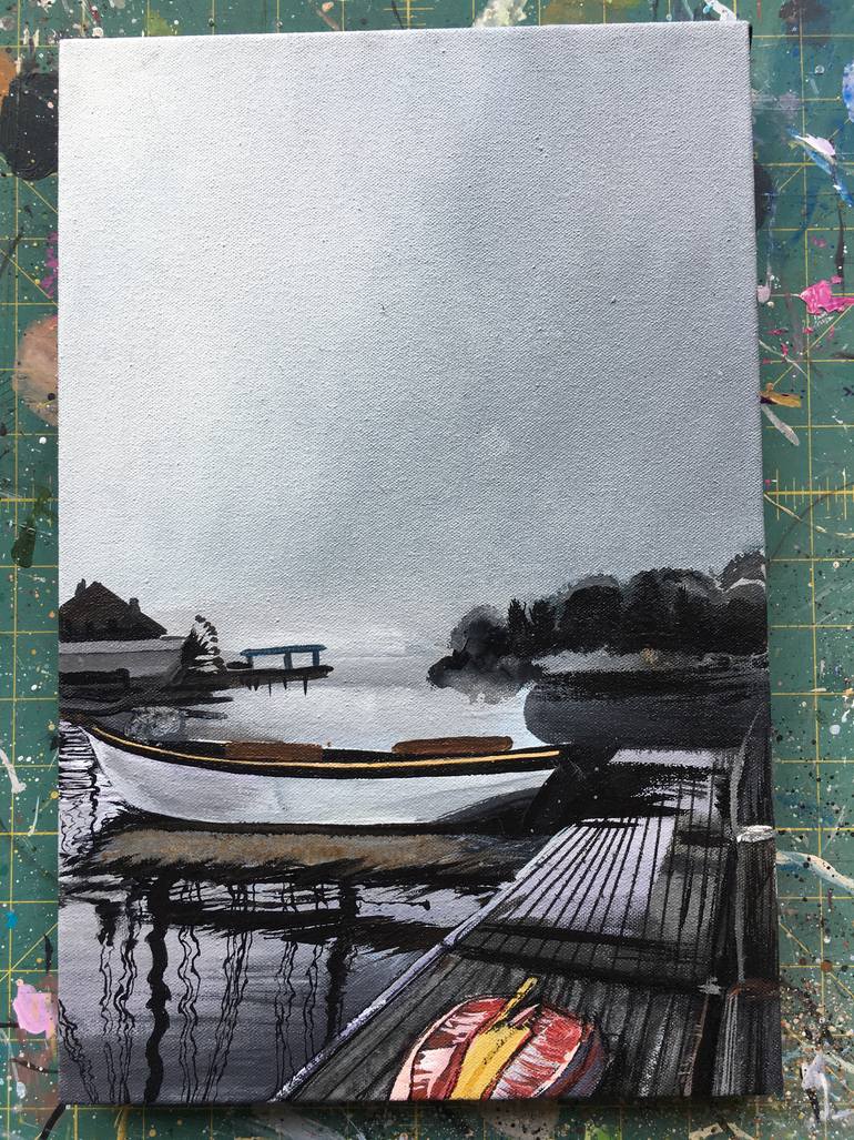 Original Photorealism Ship Painting by Amy Roberts