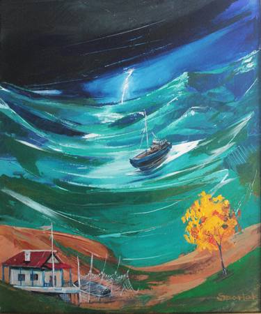 Original Expressionism Seascape Paintings by Spartak Sharipo