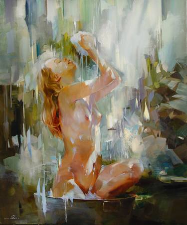 Original Expressionism Erotic Paintings by Vasyl Khodakivskyi