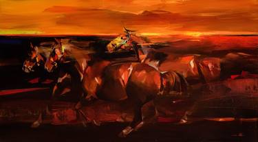 Print of Expressionism Horse Paintings by Vasyl Khodakivskyi