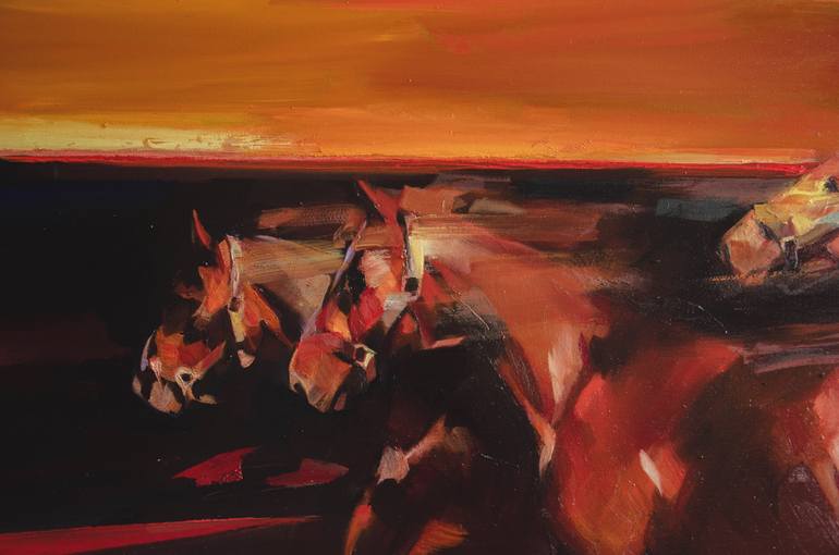 Original Expressionism Horse Painting by Vasyl Khodakivskyi