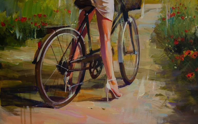Original Bicycle Painting by Vasyl Khodakivskyi