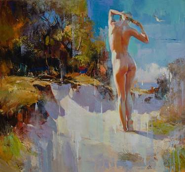 Original Expressionism Beach Paintings by Vasyl Khodakivskyi