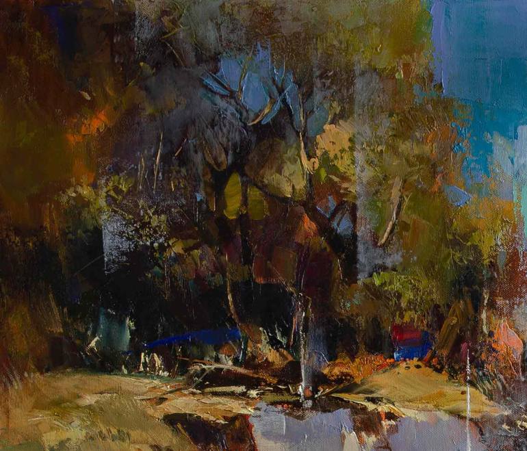 Original Expressionism Beach Painting by Vasyl Khodakivskyi