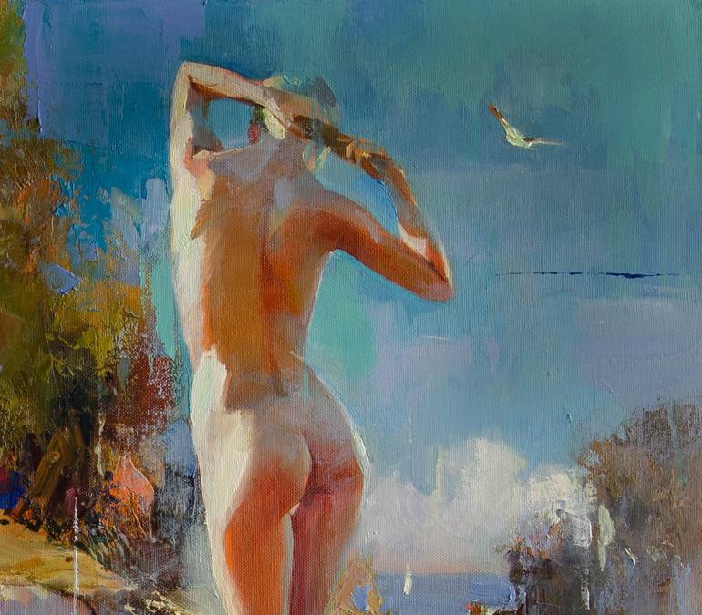 Original Expressionism Beach Painting by Vasyl Khodakivskyi