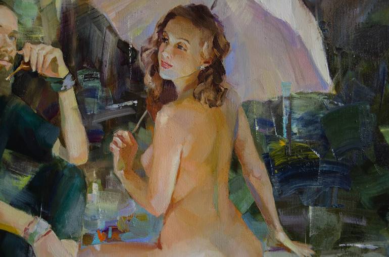 Original Figurative Erotic Painting by Vasyl Khodakivskyi