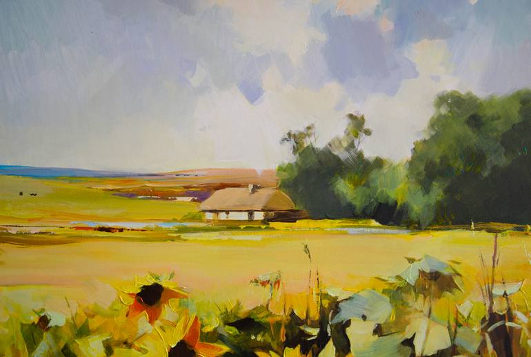 Original Impressionism Landscape Painting by Vasyl Khodakivskyi