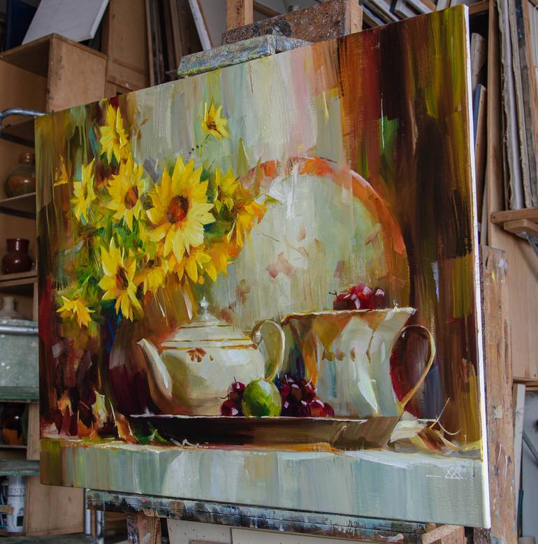 Original Impressionism Still Life Painting by Vasyl Khodakivskyi
