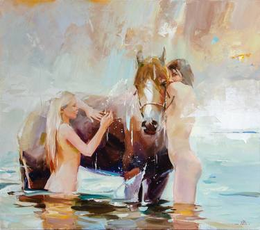 Original Expressionism Horse Painting by Vasyl Khodakivskyi