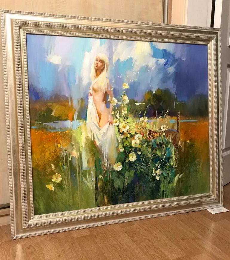 Original Figurative Erotic Painting by Vasyl Khodakivskyi