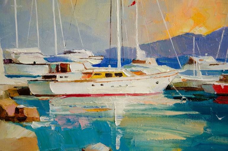 Original Expressionism Boat Painting by Vasyl Khodakivskyi