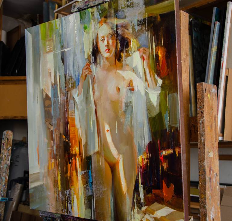 Original Expressionism Erotic Painting by Vasyl Khodakivskyi