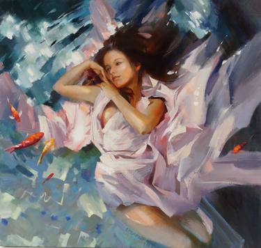 Original Figurative Women Paintings by Vasyl Khodakivskyi