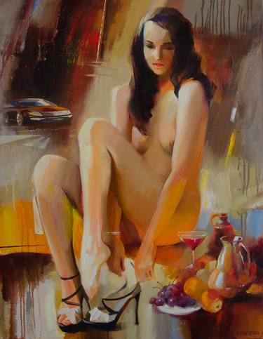 Original Figurative Nude Paintings by Vasyl Khodakivskyi