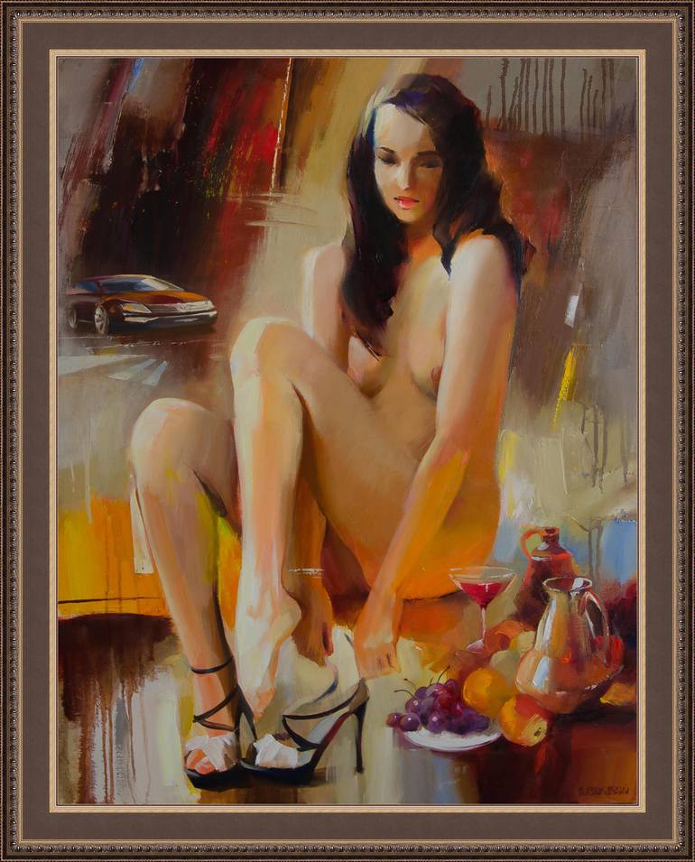 Original Figurative Nude Painting by Vasyl Khodakivskyi