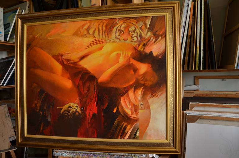 Original Realism Nude Painting by Vasyl Khodakivskyi