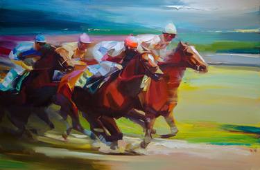 Original Expressionism Horse Paintings by Vasyl Khodakivskyi