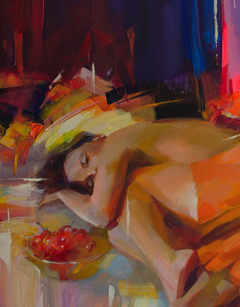 Original Abstract Expressionism Women Painting by Vasyl Khodakivskyi