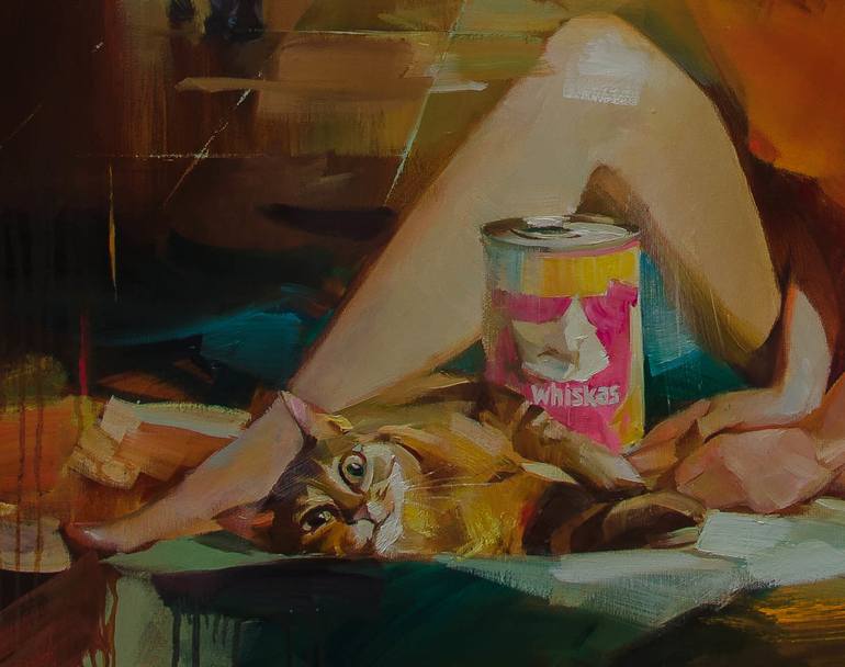 Original Cats Painting by Vasyl Khodakivskyi