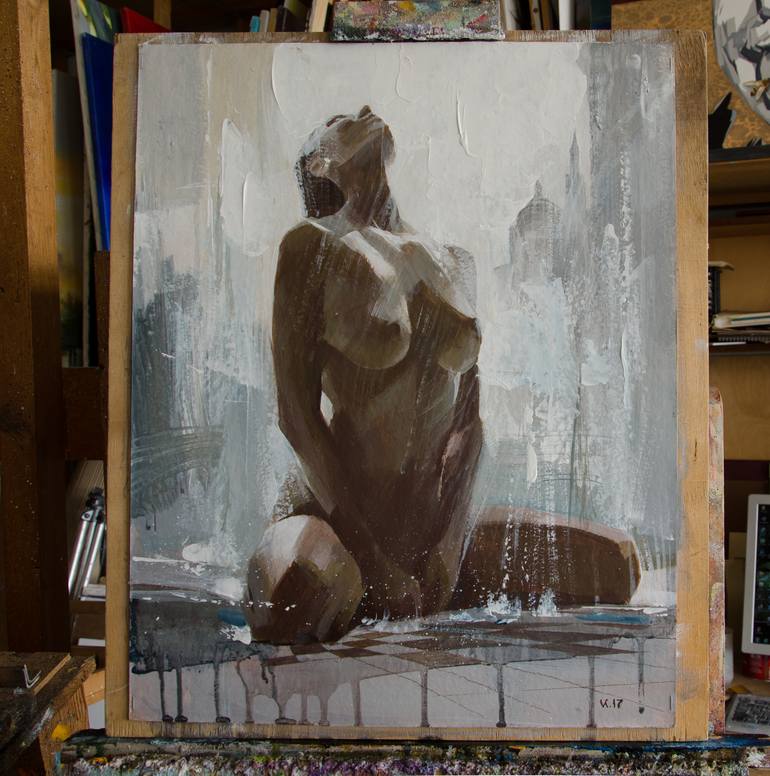 Original Expressionism Nude Painting by Vasyl Khodakivskyi