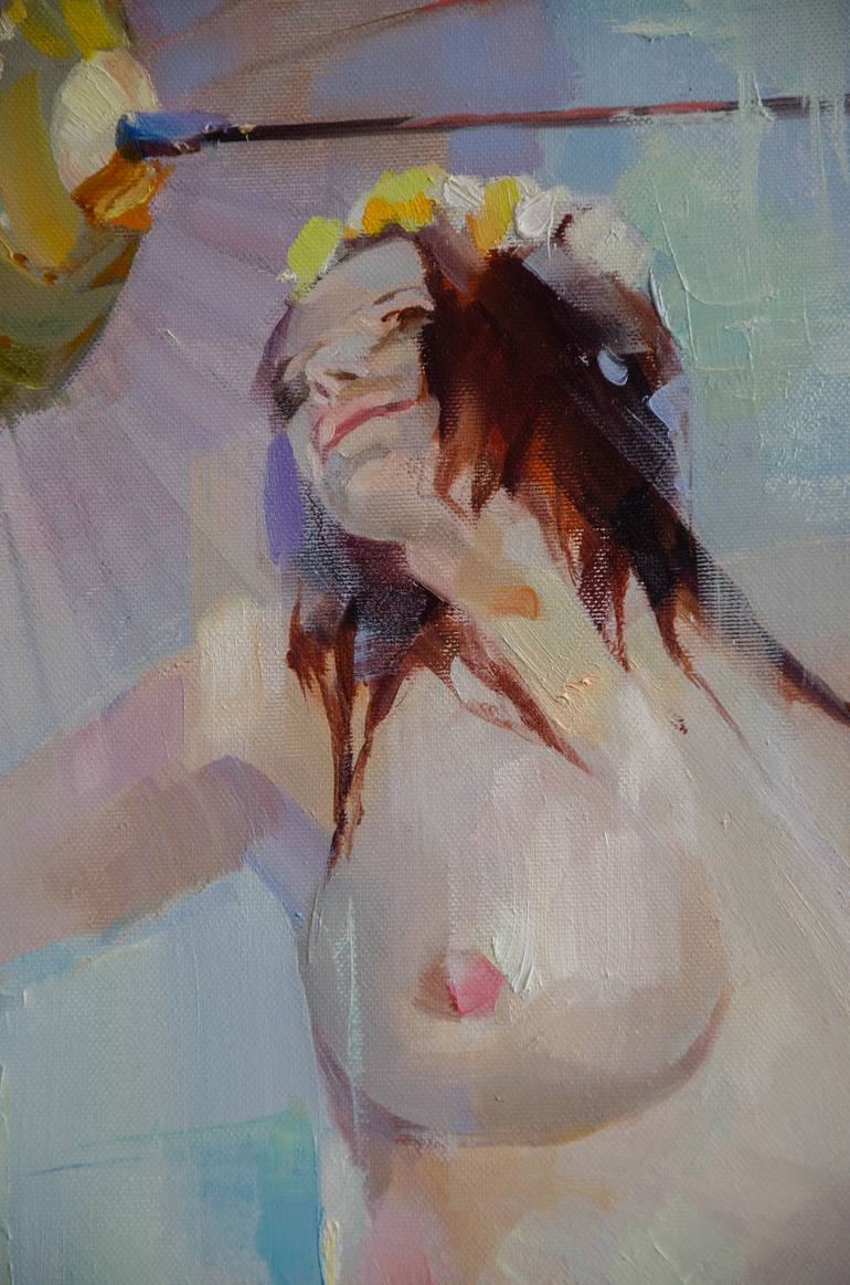 Original Figurative Erotic Painting by Vasyl Khodakivskyi