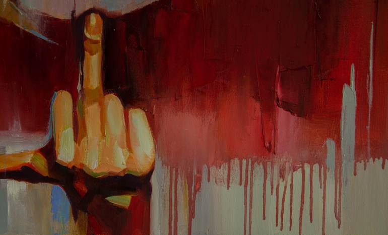 Original Pop Art Humor Painting by Vasyl Khodakivskyi