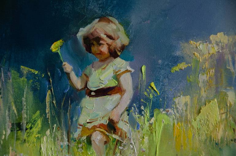 Original Expressionism Children Painting by Vasyl Khodakivskyi