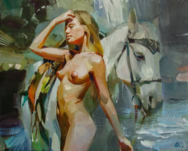 Print of Expressionism Erotic Paintings by Vasyl Khodakivskyi
