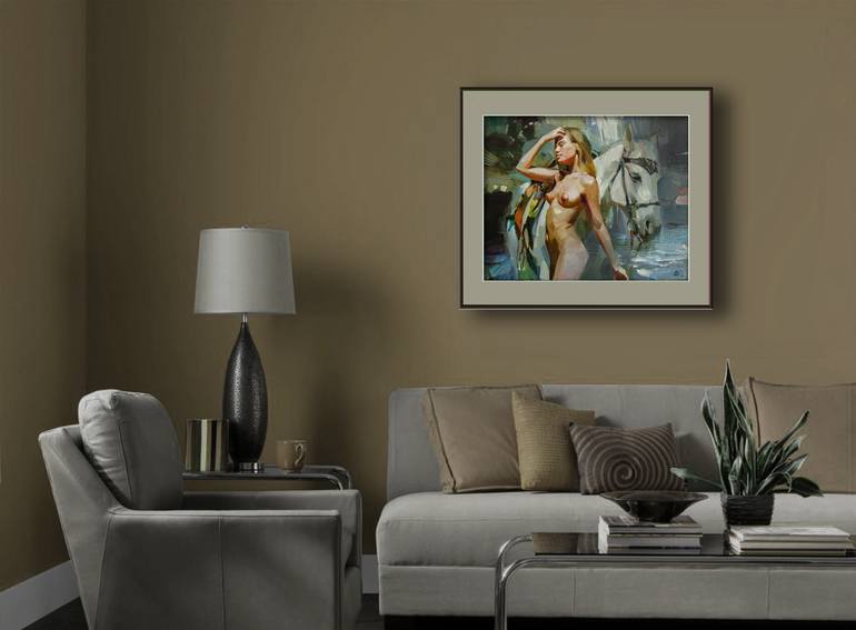 Original Expressionism Erotic Painting by Vasyl Khodakivskyi