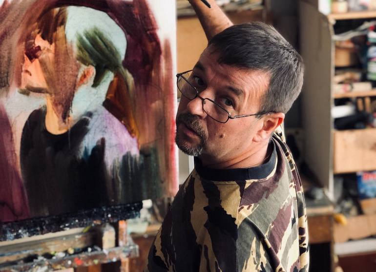 Original Expressionism Children Painting by Vasyl Khodakivskyi